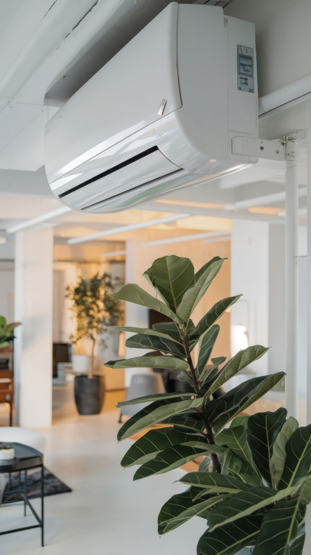 Airco unit in een kantoorruimte in Rotterdam voor comfortabel werkklimaat