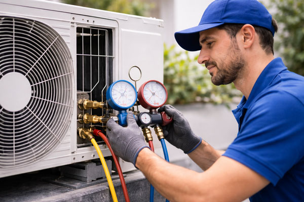 airco installeren druk meten buitenunit monteur
